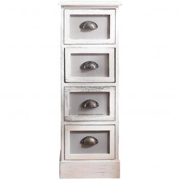 Mobili Rebecca Consolador Cajón 4 Vintage Blanco Madera 80x29x25