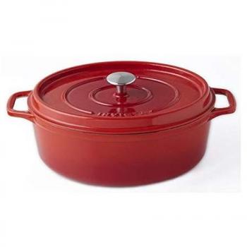 Cocotte Ovalada de Hierro Fundido Esmaltado 31 cm Rubí - Invicta - Compatible con Inducción