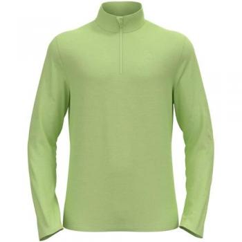 Odlo Roy Men's Half Zip Fleece Mid Layer in Shadow Lime/Lime Cream, XL