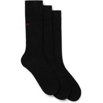 HUGO Pack 3 Pares de Calcetines Largo Estándar Negro para Hombre