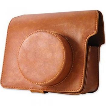 Fujifilm 70100128992 Funda para Instax Wide 300, de Piel sintética, marrón