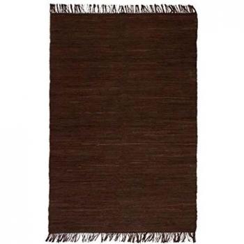 vidaXL Alfombra Tejida a Mano Chindi Algodón Marrón 120x170cm Decoración Hogar
