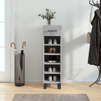 Zapatero de hormigón gris 30x35x105 cm con madera multicapa