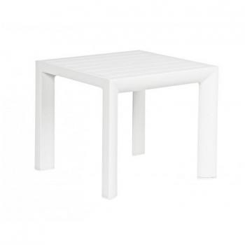Mesa de centro Cruise 40x40 cm blanca con diseño moderno y estructura de aluminio