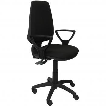 Piqueras y Crespo Silla Elche SINCRO Bali Negro Brazos FIJOS Oficina, Tela, 109x46x46 cm