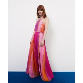 Vestido largo con escote halter Tintoretto