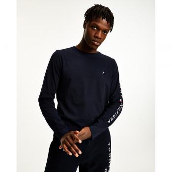 Tommy Hilfiger Camiseta de Manga Larga Slim Fit para Hombre, Color Marino, 100% Algodón, Modelo MW0MW09096