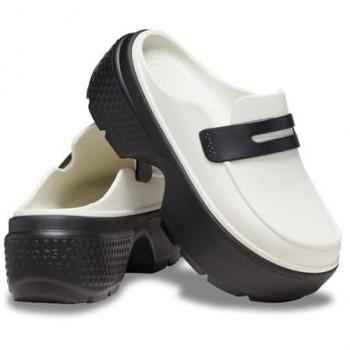 Crocs Stomp Loafer Unisex Slip-On Clogs - Stylish Linen Black & Gray, Sizes 37-38 EU / 7 US