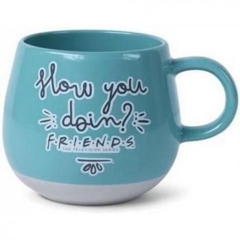 Taza redonda Amigos cómo estás azul/negro tamaño único