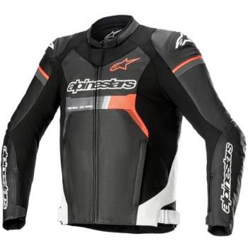 Chaqueta de Moto Alpinestars GP Force Airflow en Piel Bovina Premium, color Negro-Blanco-Rojo, talla 46