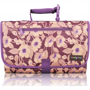Momymoo Zoe On-the-Go - Cambiador portátil, diseño de amapolas