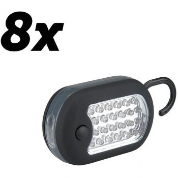 8 x Unitec 91862 trabajo de lámpara 24 + 3 LED Ovalado Pequeño