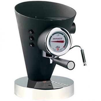 BUGATTI, Diva, Máquina de café expreso y capuchino, para café molido y cápsulas monodosis, 15 bar, 950 W, Capacidad 0,8 litros, Diseño elegante, Color Negro mate