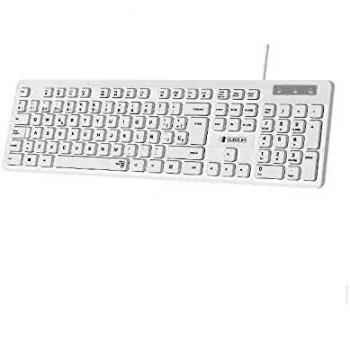 SUBBLIM Teclado Business Slim SILENCIOSO con Cable USB (White