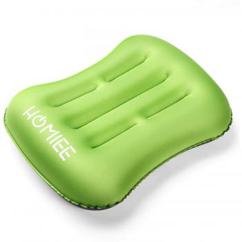 HOMIEE Almohada de Camping, Portátil Ultraligero con Almohada de Viaje, Almohada de Aire, Portátil, Compacta y Compacta, Soporte de Viaje Lumbar/Montañismo/Avión/Playa/Picnic Verde