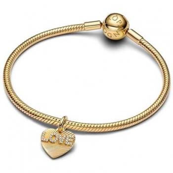 Charm Colgante Pandora Moments Corazón Amor Plata de Ley con Chapado en Oro y Circonitas Cúbicas