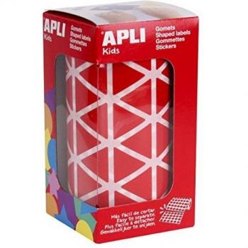 APLI Kids - Rollo de gomets triangulares 20,0 mm, color rojo