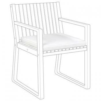 Cojín de asiento para silla de jardín blanco, resistente al agua, con lazos y funda extraíble 46 x 46 cm Sassari