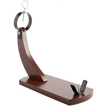 Quid ARO Metal Campo QD Jamonero de Madera barnizada, Soporte y Pinchos en Acero, Palometa Superior para sujeción, Multicolor, 37,5 x 16 cm y una Altura de 36 cm