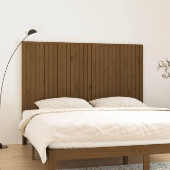 Cabecero de pared ámbar 185x3x110 cm madera maciza de pino marrón miel
