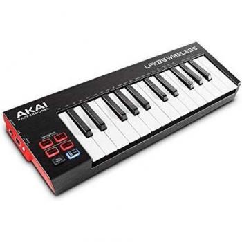Teclado Controlador MIDI Bluetooth AKAI Professional LPK25 Wireless - Mini Teclado de 25 Teclas Sensibles a la Velocidad, Conexión Inalámbrica, Compatible con DAW y Aplicaciones iOS - Mac