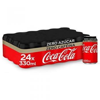 Coca-Cola Zero Azúcar Zero cafeína - Refresco de cola sin azúcar, sin calorías, sin cafeína - Pack 24 latas 330 ml