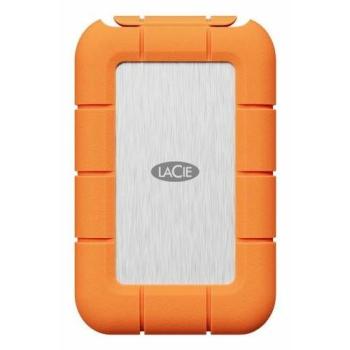 Disco Duro Externo LaCie Rugged SSD4 4TB USB-C Thunderbolt 4 Resistente IP54 Naranja Acero Inoxidable