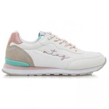 Zapatillas Deportivas Mujer Joggo Blancas con Cierre de Cordones y Puntera Redonda