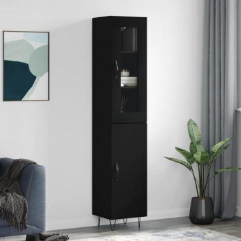Aparador negro de madera multicapa 34,5x34x180 cm