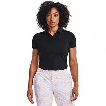 Under Armour Polo de Manga Corta Zinger para Mujer, Color Negro, Talla Large