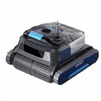 Robot Limpiafondos de Piscina Automático con Cable ETron C20 Wybot - Ciclo de Limpieza de 2 Horas, Control Remoto, Color Negro