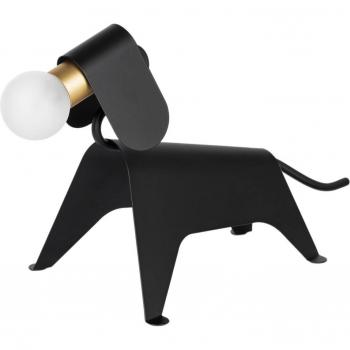Lámpara de mesa Idalina, perro, negro, hierro, 41 cm