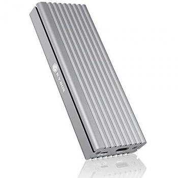 ICY BOX External Type-C M.2 NVMe SSD Aluminium Enclosure, LED Power Light, USB3.1 Type C, Write Protection Switch, 1000MBs Transfer Rate Via USB3.0, Two Year Warranty