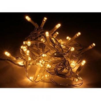 GUIRNALDA TRANSPARENTE 24 LED CALIDA - PILAS