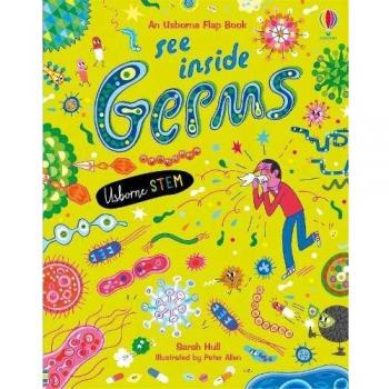 Kits de exploración científica See Inside Germs - Incluye un libro ilustrado, modelos 3D de bacterias y virus, microscopio para observar muestras, herramientas de laboratorio para experimentos, actividades interactivas y gu