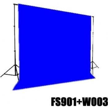 Kit Soporte Portafondos Tripode DynaSun FS901 HQ y Fondo W003 Azul 2.8x4mt para Estudio Foto Video