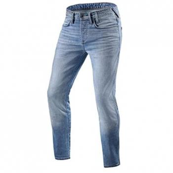 REV'IT! Vaqueros de Moto Piston 2 SK Azul Claro Desgastado