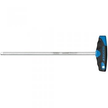GEDORE Mango intercambiable de cuadradillo con empuñadura en T, Accionamiento 1/4 6,3 mm, Apto para tornillos profundos, Bloqueo por bola, 2098 T