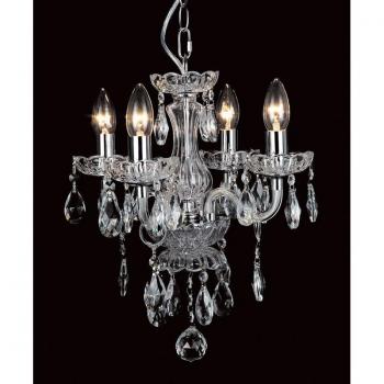 Araña sin pantallas Rodeo Cristal Transparente 4 bombillas 40cm, Impex Lighting - Impex Rodeo Araña de 4 brazos de cristal transparente