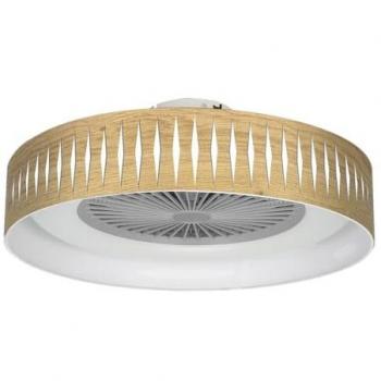 Ventilador de Techo Piron 72W LED Integrado Madera Clara/Blanco con Motor AC y Mando a Distancia