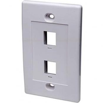 TAPA DE PARED INTELLINET FACEPLATE PLACA 2 PUERTOS BLANCO