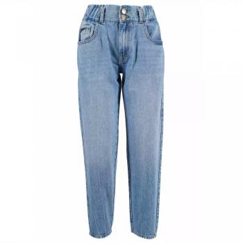 Yes Zee Blue Cotton High Waist Loose-fit Jeans - W27