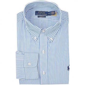 Camisa de Hombre Popelín Ajuste Personalizado Ralph Lauren Color Celeste