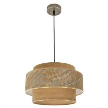 Lámpara Colgante Samoa Doble Pantalla Cuero/Camel 1 Luz