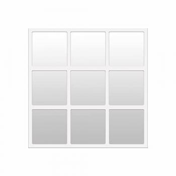Espejo de madera color blanco Lisboa I 90x90cm - Marco de Madera en DM Lacada - Tendencia Industrial y Moderna - Apto para Colgar - Hecho a Mano en España