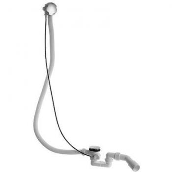 Sifón y sistema de desagüe central Duravit D-Code con tubo prolongado, cromado, 350x80x400 mm