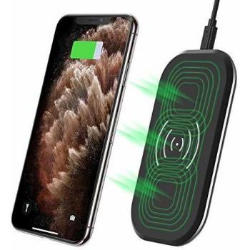 CHOETECH Cargador Inalámbrico Rápido, 3 Bobinas Qi Fast Wireless Charger 10W para Samsung S10/S10 Plus/S9/S8/Note10/Note9, 7.5W para iPhone 11/11pro/XS/XS MAX/XR/X/8 Plus y 5W Teléfonos Qi-Enabled
