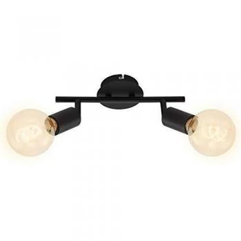 Foco LED de Techo PEARL, 2 Lámparas Orientables, Dimmable, Metal Negro, Max. 60W, IP20