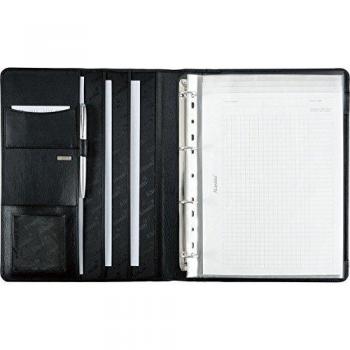 Carpeta de anillas Alassio Cremona II A4 Piel Napa Negra