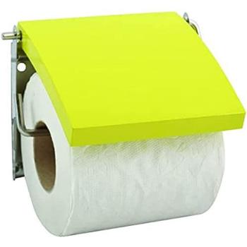MSV Porta Rollo, Acero Inoxidable y MDF, Pistacho, 13x15x11.5 cm